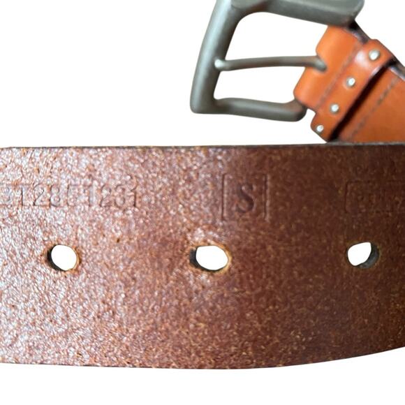Fossil Mens Brown Leather Studded Belt size small - Picture 6 of 11